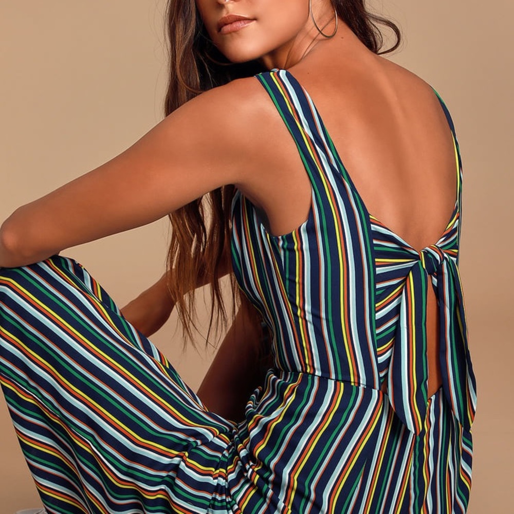 Lulus Allyson Tie-Back Culotte Jumpsuit